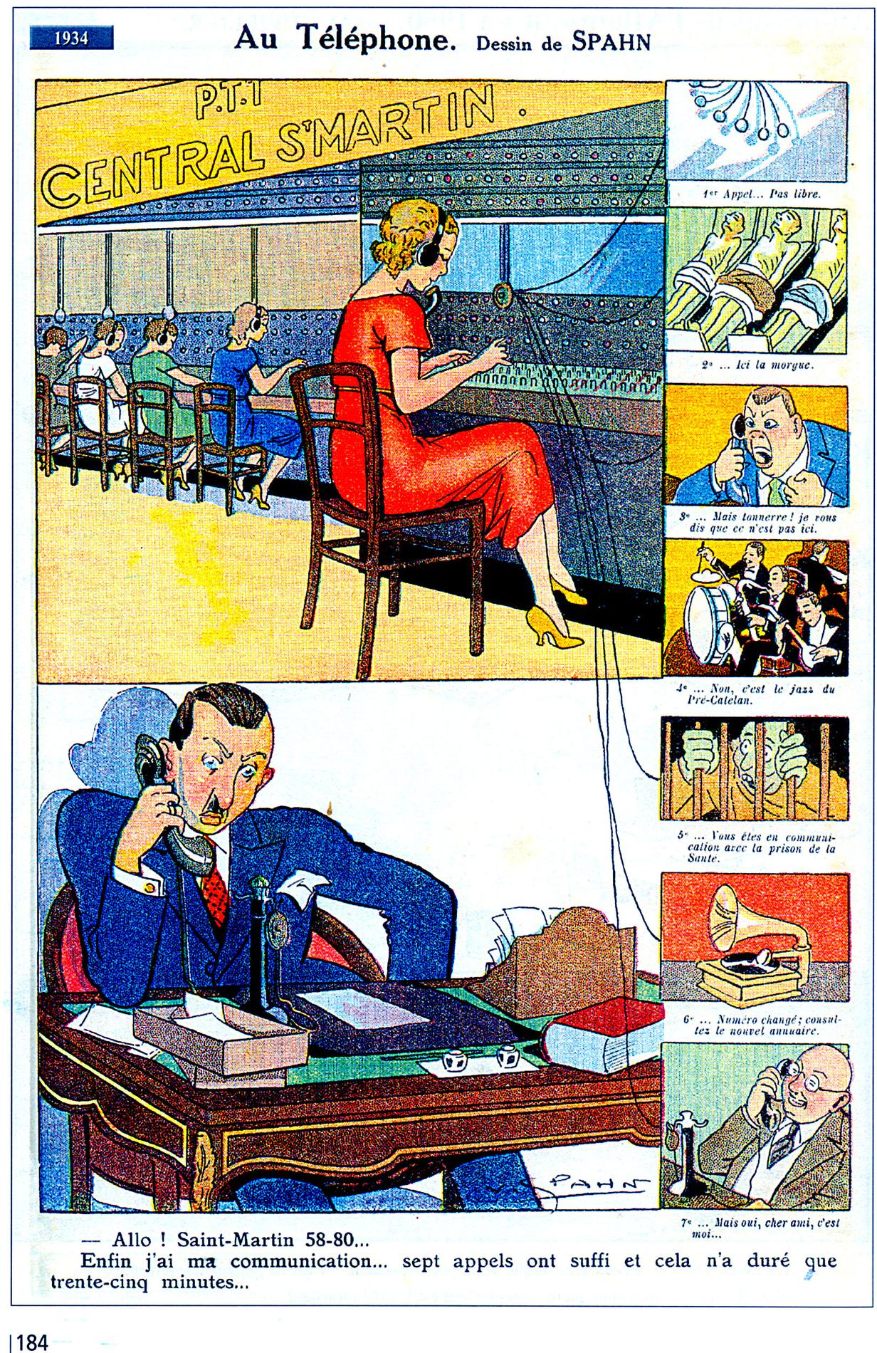 1934AlmanachVermotCaricatureTelephone